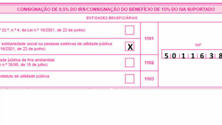 Beneficie a nossa Associação ao preencher o seu IRS!